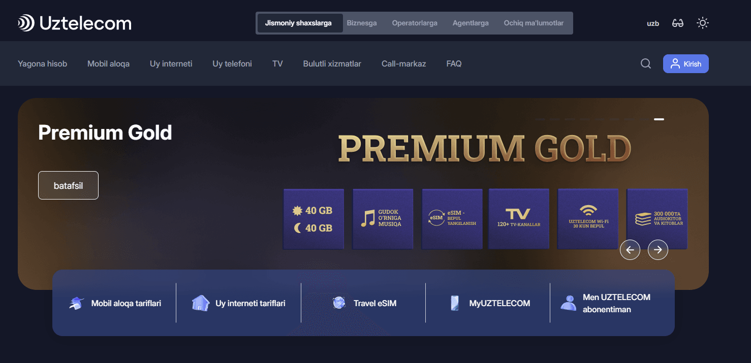 Uztelecom — project screenshot